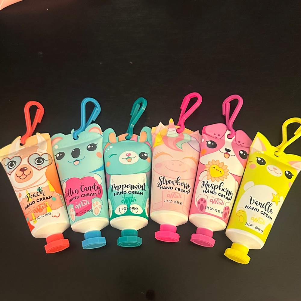 Wish Scented Hand Cream Set Vanilla  Peach Strawberry Raspberry Cotton Candy Pep